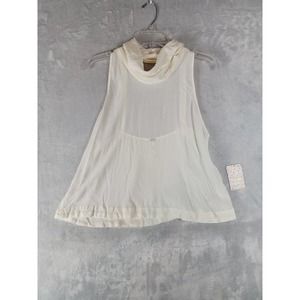 Free People Womens Ivory Sleeveless Top XS Cowl Neck New with Tag